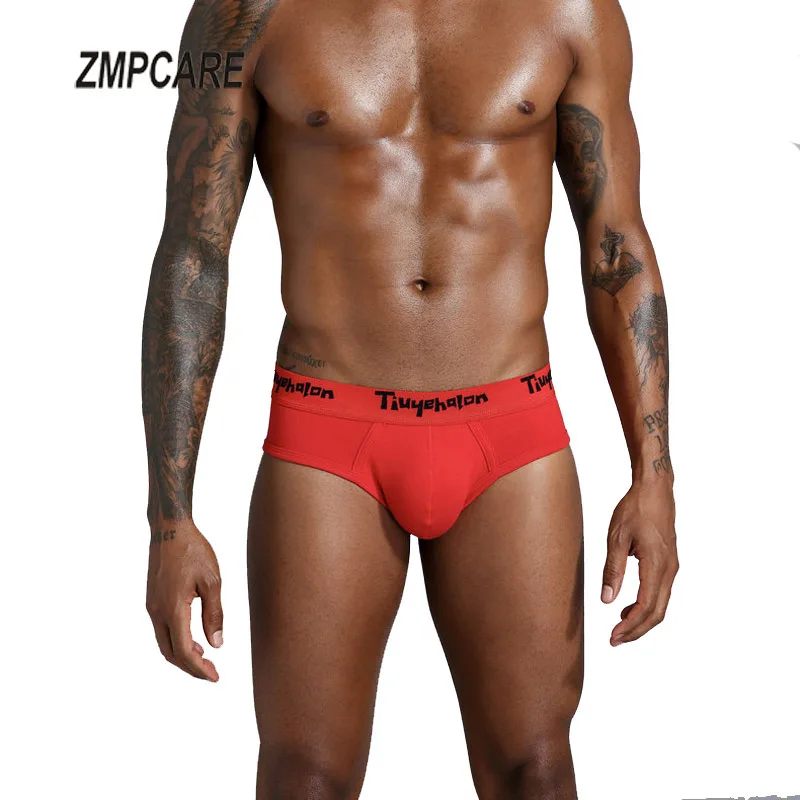 Slip da uomo Sexy con sacchetto di rigonfiamento mutande di cotone Bikini uomo Cuecas mutandine maschili intimo Calecon Calzoncillos Hombre