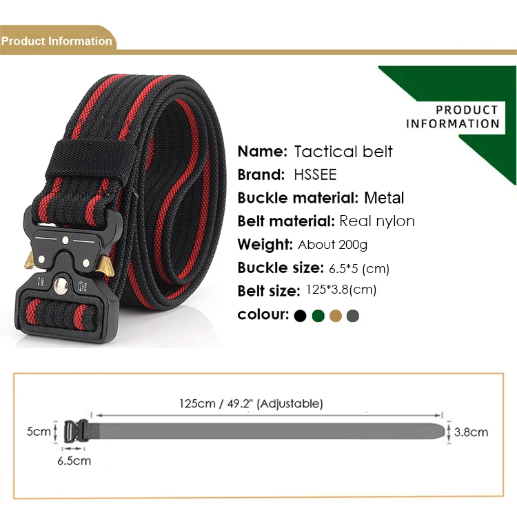 Hssee Retro taktischen Gürtel für Männer Metalls chnalle Schnell verschluss Militär armee Gürtel robuste Nylon Outdoor Casual Gürtel Gürtel männlich – Detail 3