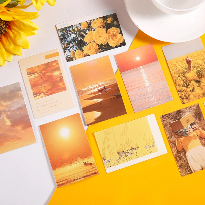 6 Designs Romantic Travel Notes LOMO Card DIY INS Style Scenery Mini Greeting Cards Message Card Gift Stationery