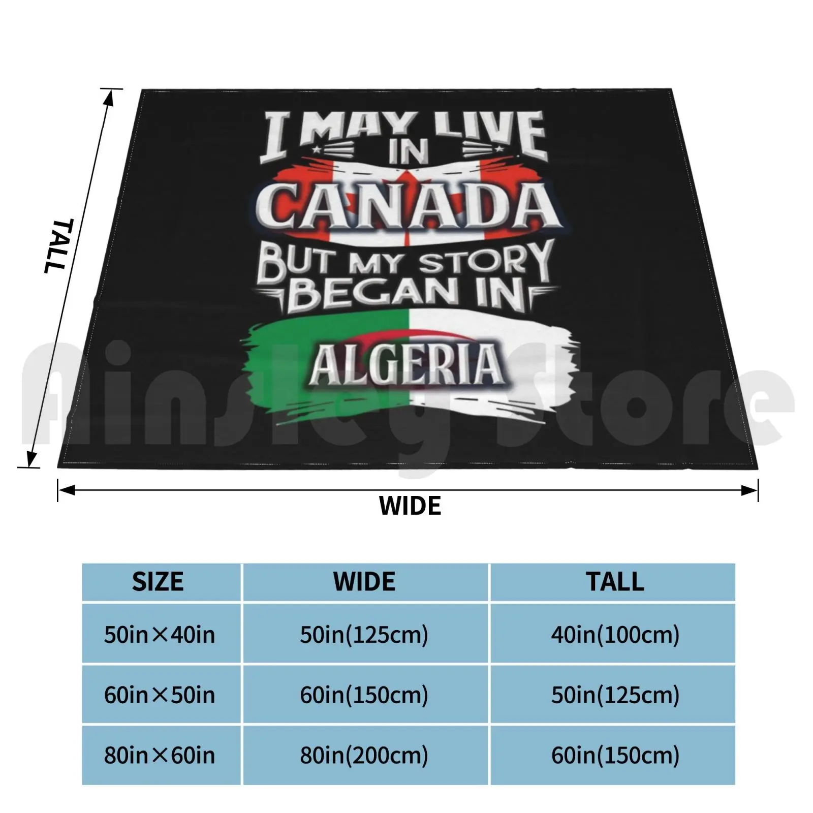 Blanket I May Live In Canada But My Story Began In Algeria-Gift For Proud Algerian From Algeria Living In Canada Hat