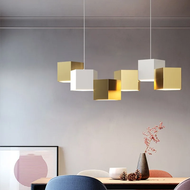 

Modern Chandelier Lighting Suspension Design for Home Kitchen Dining Living Room Office Interior Gold LED Ceiling Pendant Lamp