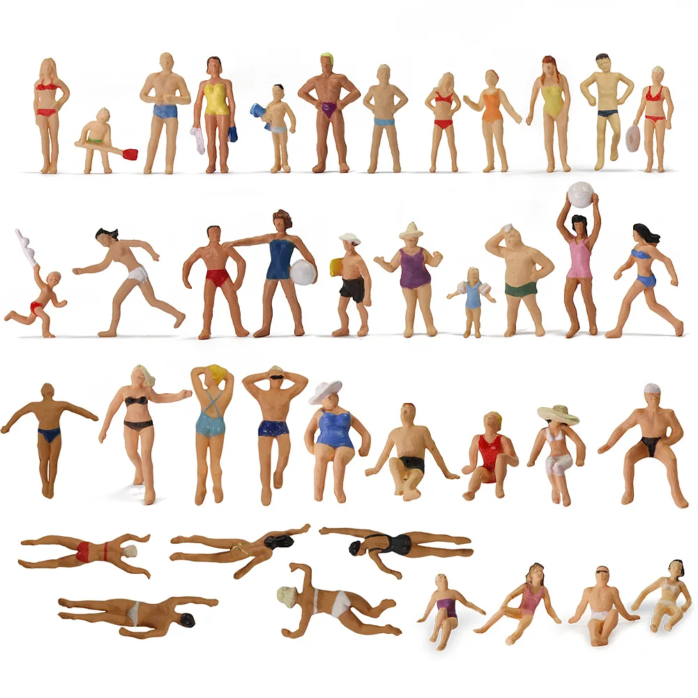 Evemodel 40pcs HO Scale Swimming Figures 1:87 Swimming People Model Trains