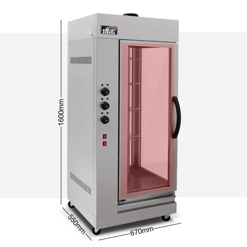 Horno de pato asado de YF-18, caja de aves de corral asadas de Gas, de 220V con calefacción eléctrica, horno de pescado a la parrilla