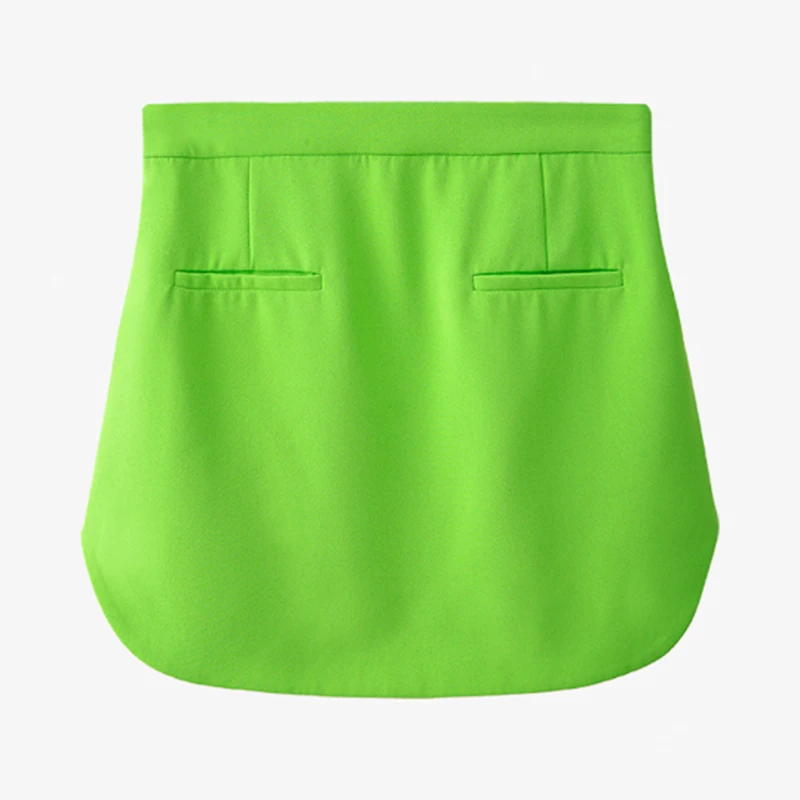 HIGH STREET Newest 2024 Designer Fashion Mini Skirt Women's Fluorescence Green Matching Skirt