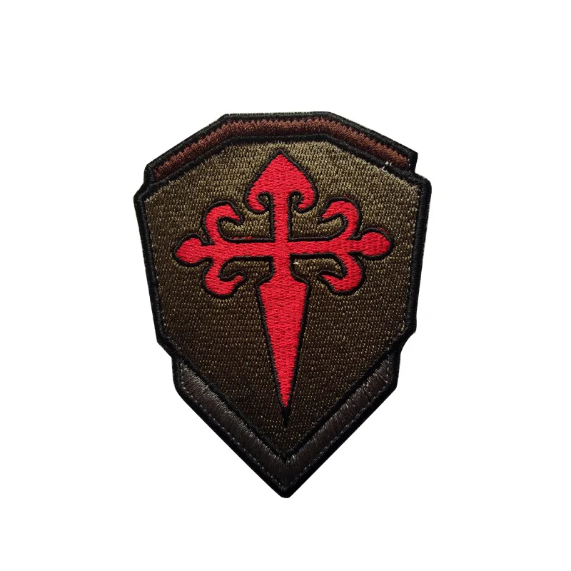 SANTIAGO Cavaliers of Santiago James Cross Patch Camino De Santiago Hook Tactical Patches Embroidered Soft for Coat Custom 4.6