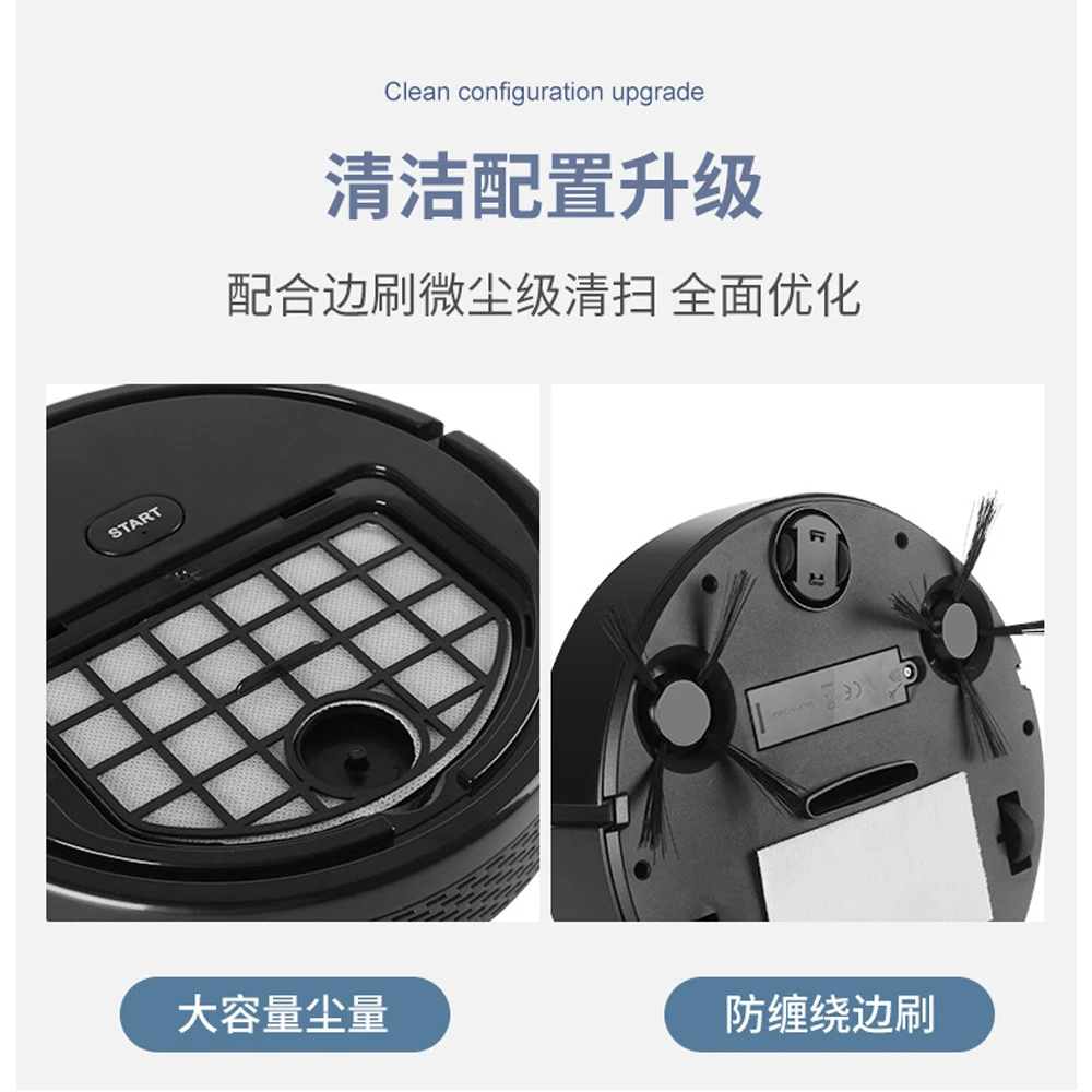 Автоматический робот-пылесос 3-в-1, беспроводная подметальная машина для влажной и сухой уборки, ультратонкая уборка, умный дом
