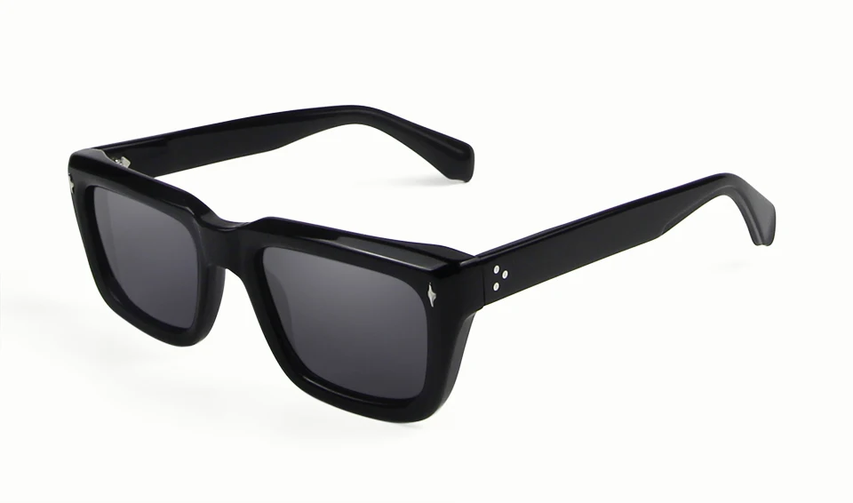 Hochwertige Dicke Acetat-Sonnenbrille für Herren, Marken-Designer, Nietenverzierte Quadratische Sonnenbrille für Damen, Übergroße UV400-Schutzgläser für Männer – Detail 6