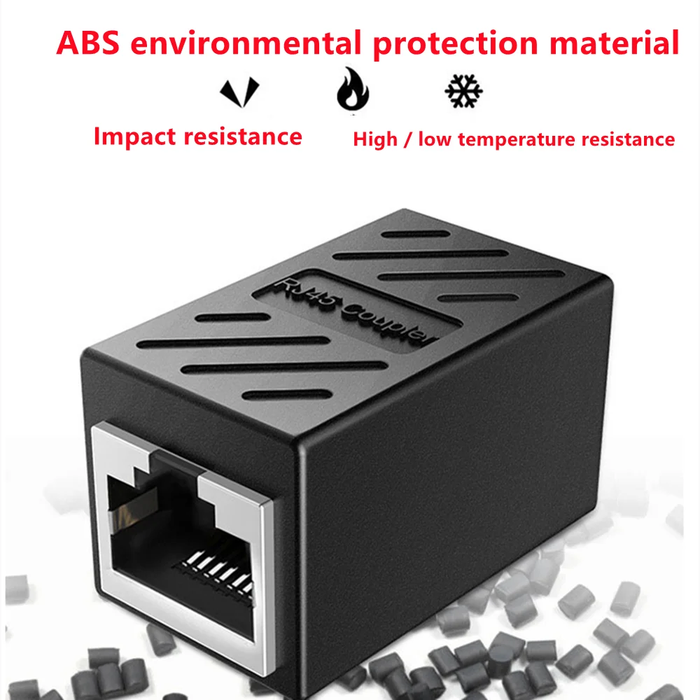 Conector de cable de red RJ45 a red conjunta, módulo principal de paso de Red doble, extensor de cable de red