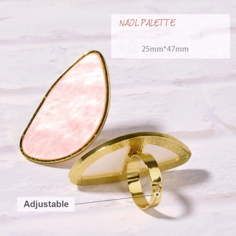 1 pz rosa/bianco Shell Design anello tavolozza dei colori resina Nail Painting Board per miscelare colore Finger Ring Dish UV Gel Manicure Tool