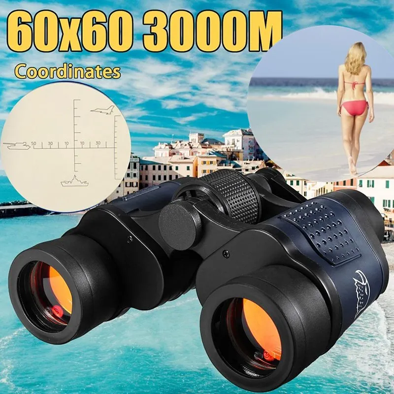 Binocular 60x60 Outdoor HD Telescope with Reticle HD Night Version Binocular for Watching Bird Camping Hunting Travel Binoculars