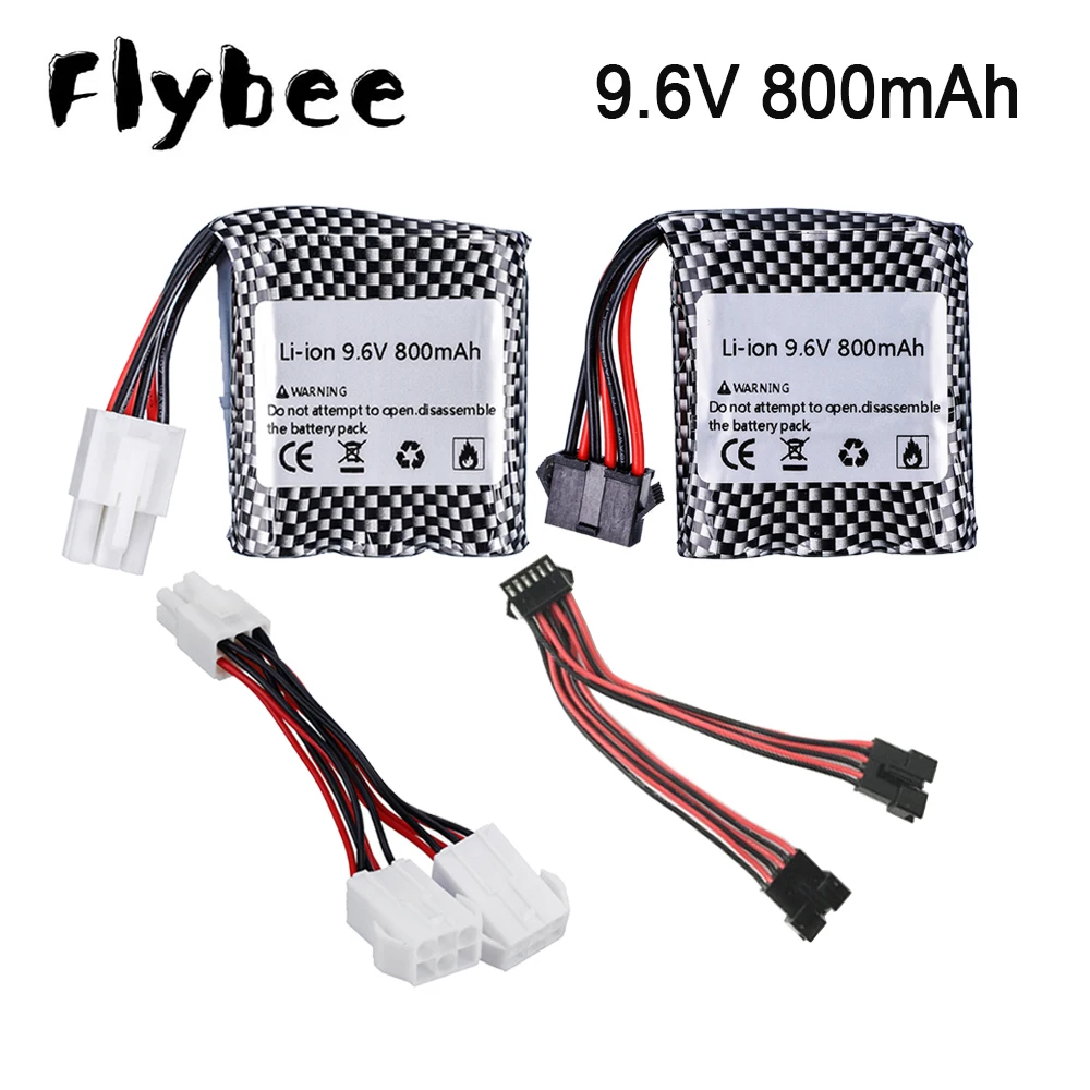 Original 9.6v Li-ion Battery for RC Car 9115 9116 9912 S912 RC Toys Parts 9.6v 800mAh Battery 16500 EL-6P / 6P-SM Plug