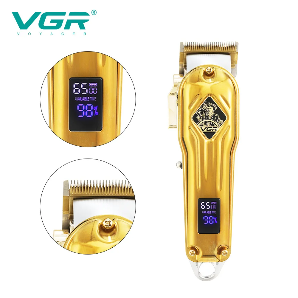 VGR 267 Hair Clipper มืออาชีพตัดผมใหม่ดิจิตอลจอแสดงผลโลหะไฟฟ้า Clipper Trimmer สำหรับชายสำหรับผม VGR V267