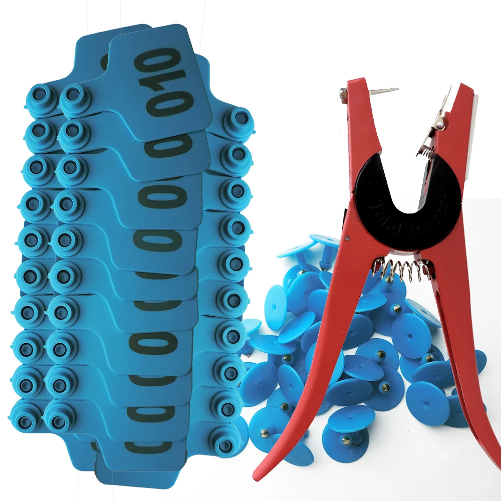 

Аппликатор для маркеров для крупного рогатого скота с номером. 001-100 Ушные бирки из ТПУ для идентификации крупного рогатого скота, свиньи, лазерные серьги, инструменты