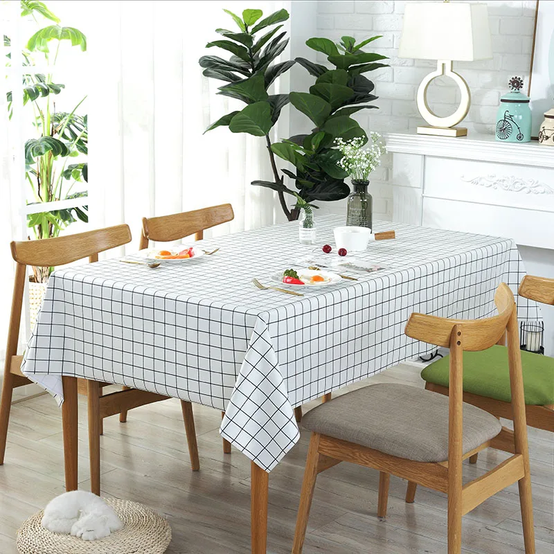 Tablecloth PVC Plastic Waterproof Anti Scalding and Oil Free Proof  Rectangular Kitchen Table Cotton Pad