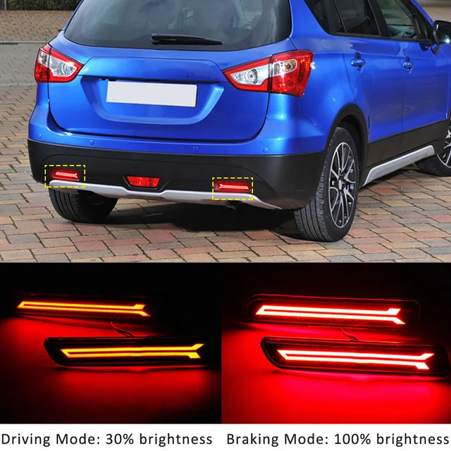 

JanDeNing 2x LED Rear Bumper Reflector Tail Brake Light Night DRL For Suzuki SX4 Vitara Ciaz Ertiga Baleno etc