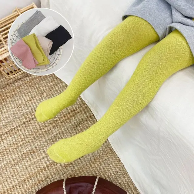 

Spring autumn new arrival solid color wave pantyhose girls baby children cotton solid color stretch dance tights for kids girls