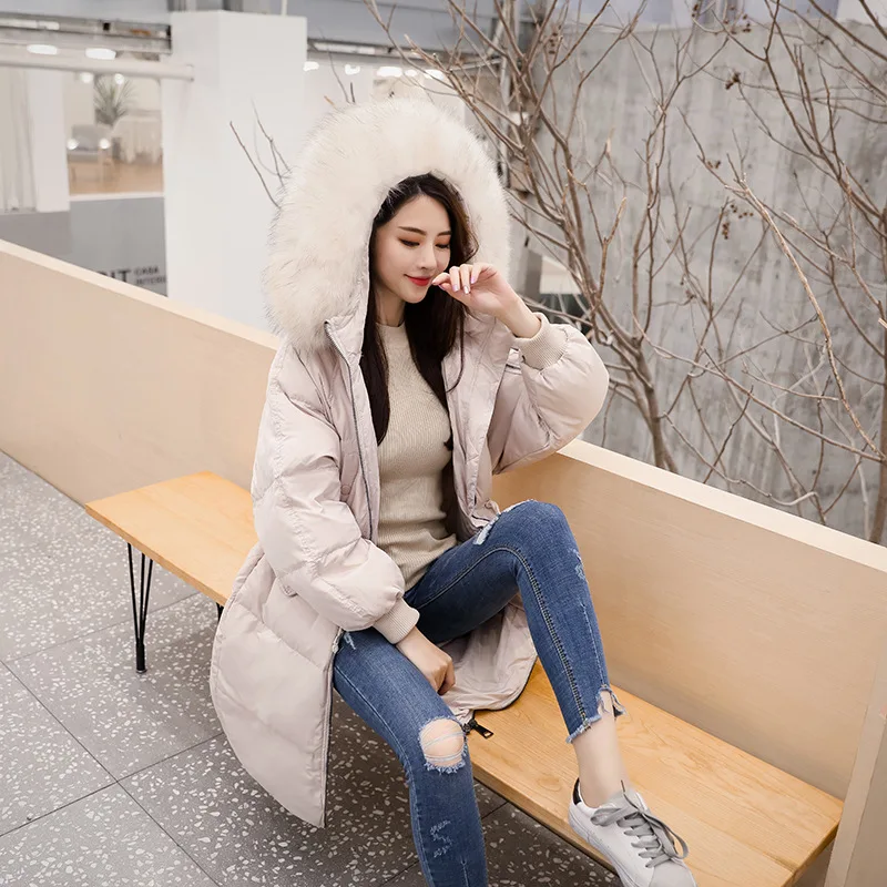 

Women Thick Warm Long Down Coat Female Real Raccoon Fur Hooded Clothes Winter Outwear Jackets LWL1106