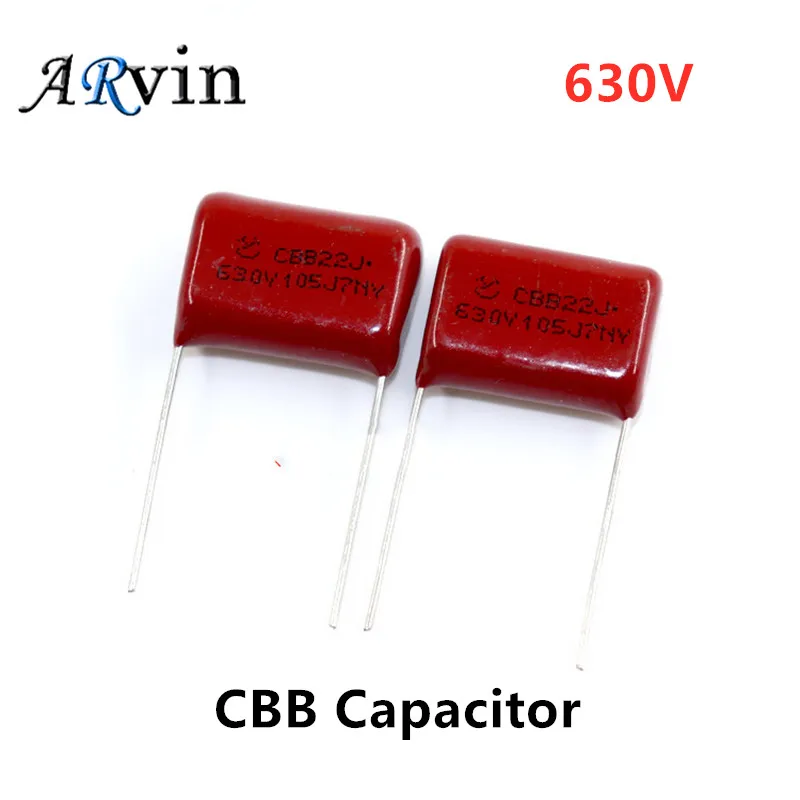 10pcs CBB Capacitor 630V 102J 222J 472J 332J 103J 153J 223J 333J 473J 683J 104J 154J 334J 474J 564J 684J 824J 105J 155J 205J 225