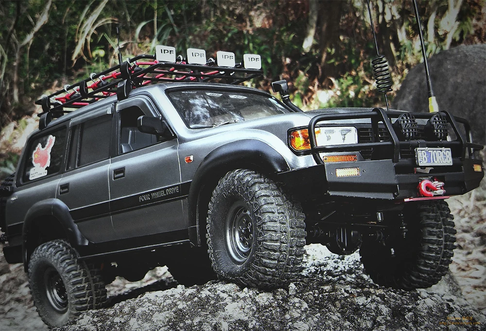 Carrozzeria Per SCX10 TRX4 - Land Cruiser LC80 Con Portatetto E Paraurti - Nero 1:10 - Foto 5
