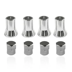 4pcs TR413 Chrome Car Truck pneumatico ruota pneumatico valvola stelo tappi esagonali con coprimanubi accessori per ruote per pneumatici per auto prodotti universali