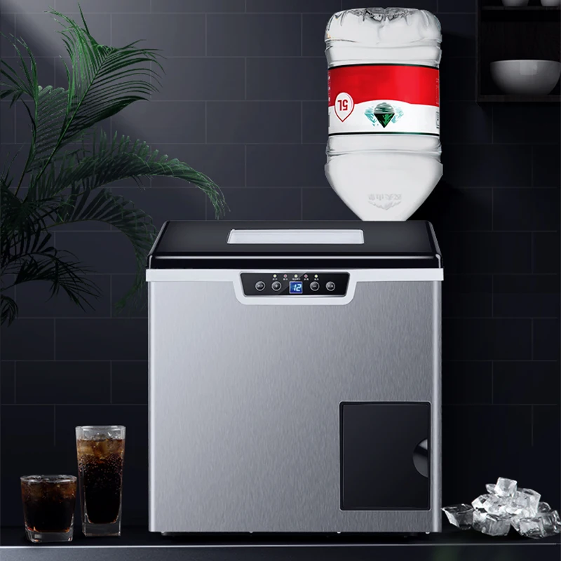 Loja de chá e leite comercial 40kg grande cubo de gelo que faz gelo automático pequeno doméstico máquina de trituração