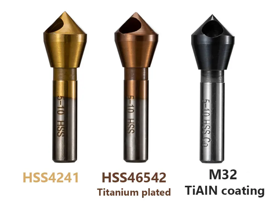 4 pezzi smusso foro obliquo 90 gradi singolo foro sbavatura gambo tondo svasatore HSS4241 HSS6542 M32 punta da trapano