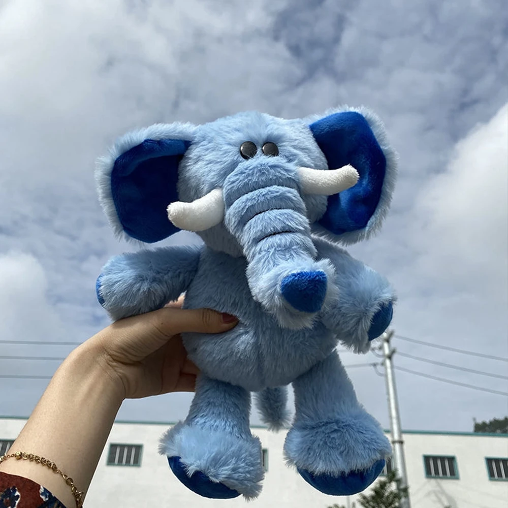 30CM Super Cute Elephant Plush Toy Sleeping Red Blue Ivory Play New Style Even Send Children\'s Birthday Gifts