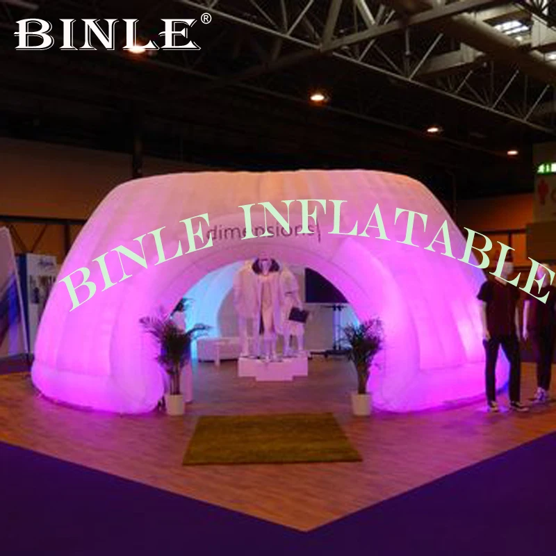 Indoor event space white inflatable office pod tent with LED/giant inflatable meeting room enclosure for exhibition,trade shows