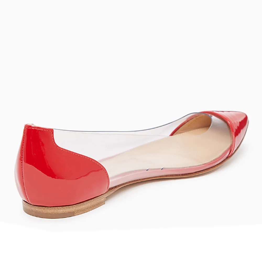 LOVIRS donna nero PVC base punta a punta appartamenti Comfort basso Slip On appartamenti abito rosso scarpe Casual taglie forti 5-15