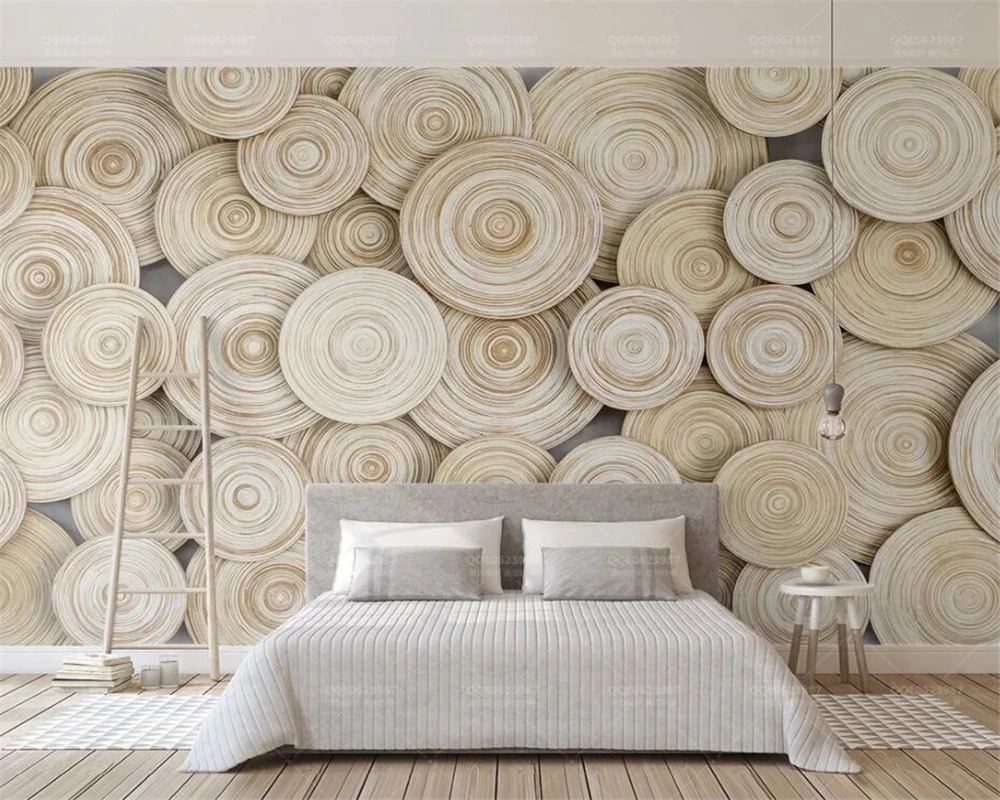 Custom wallpaper Modern Simple Light Luxury Nature wood grain art TV Background Wall Living Room Bedroom Sofa Decoration mural
