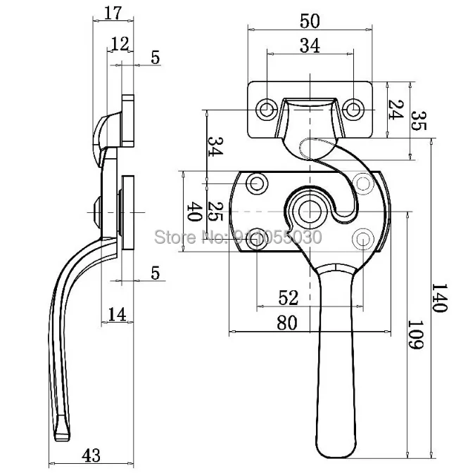 LCAR16 Industrial Machinery Equipment Vacuum Cabinet Door Handle,Kitchen Equipment food mqchinery freezer oven rotating handle