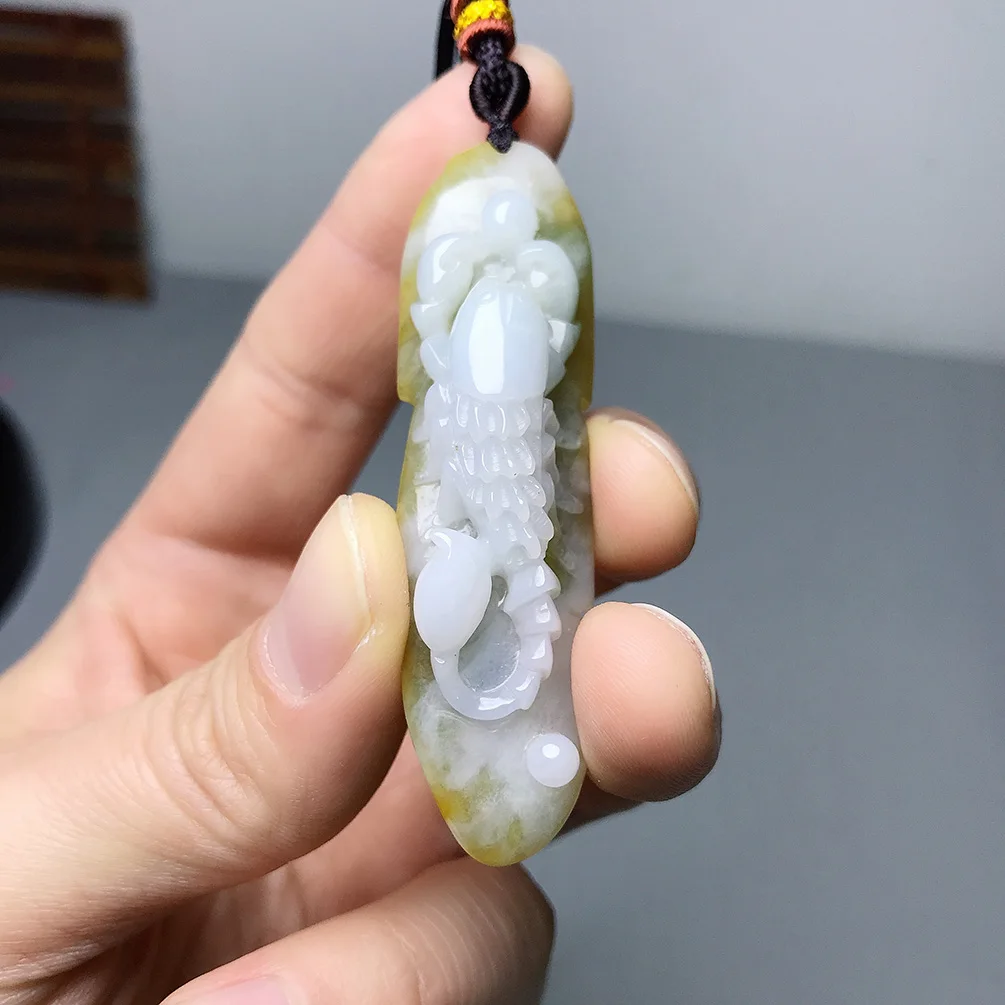 Certifed Jadeite Scorpion Natural Burma Jade Necklace Pendant Amluet Healing Protection Jewlery