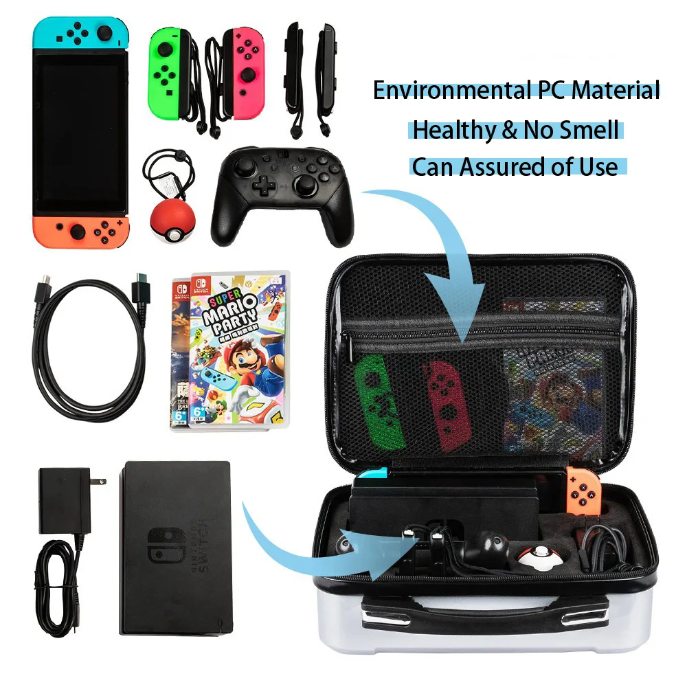 

For Nintend Switch Portable EVA Hard Shell Case Water-resistent Carrying Storage Bag Pouch for NS Console Accessories