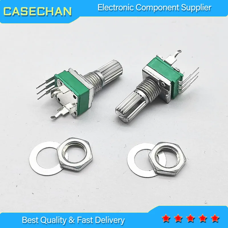 100PCS potenziometro regolabile di precisione R09-type R09 RK09 B10K b100k 15MM piede curvo verticale singolo 15mm interruttore asse fiore