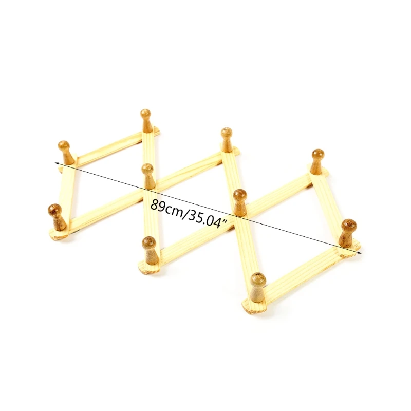 Rustikalen Stil Wand-Montiert Erweiterbar Holz Mantel Rack Kleiderbügel mit 10 Pegs Haken Regal für Hängende Kleidung Hut Kaffee becher 85DA