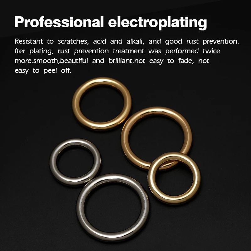 WUTA 10Pcs New Heavy Duty Metal O Rings Round Jump Ring Non Welded Webbing Bag luggage Belt Dog Collar Loop Leather Accessories