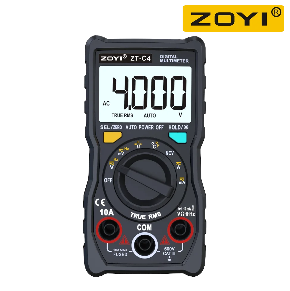 ZOYI Digital Multimeter ZT-C1/C2/C3/C4 4000 Counts precision True RMS Auto Range Ammeter Voltmeter Smart Capacitor Temperature