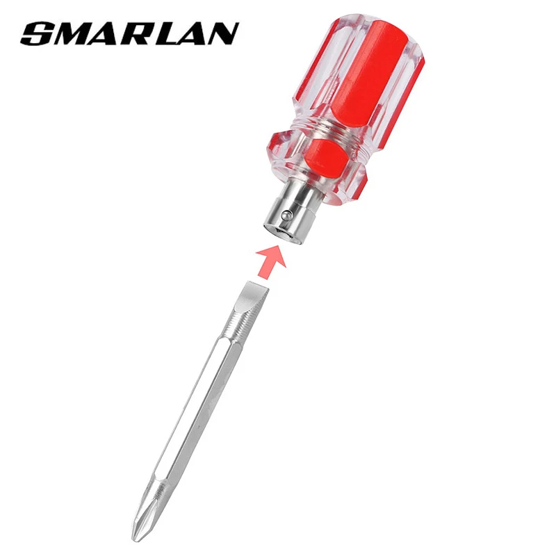 SMARLAN Dual Purpose Slotted/Phillips Screwdriver Expansion Screwdriver Cross Word Ratchet Screwdriver Manual Hardware Tools 1pc