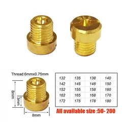 M6 Thread 6mm Main Jet for DellOrto Piaggio POLINI Carburetor NC Injector Nozzle Size 132-180