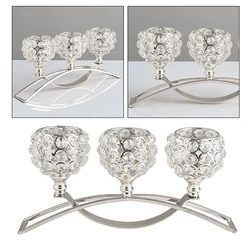 Crystal Tealight Candle Lantern Holders Candlesticks Wedding Xmas Party Dinner Table Centerpieces Home Wedding Decorations