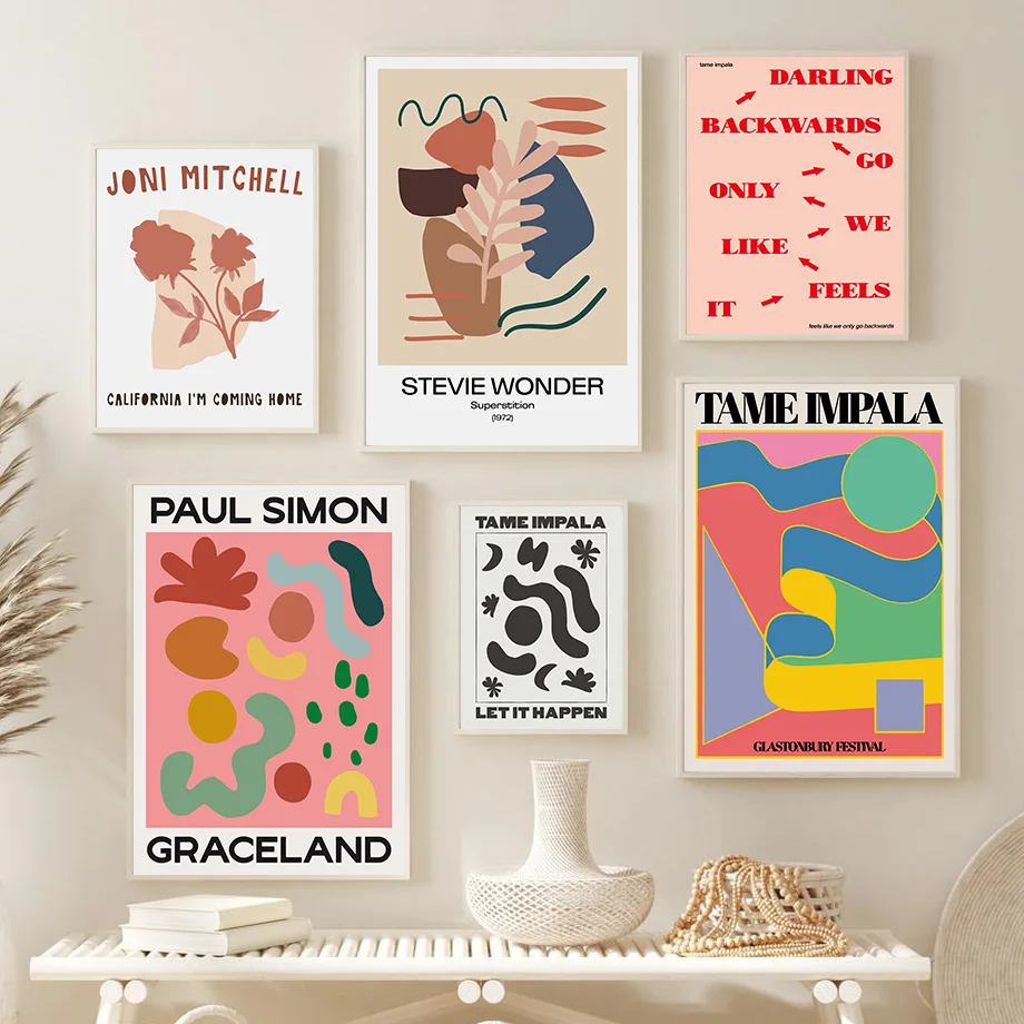Vintage Tame Impala Abstract Boho Wall Art Canvas Painting Nordic Posters And Prints Wall Pictures For Living Room Home Decor