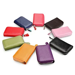 Fashion Candy Colors Women Credit Card Holder Genuine Leather Wallet Designer Purse ID Card Case