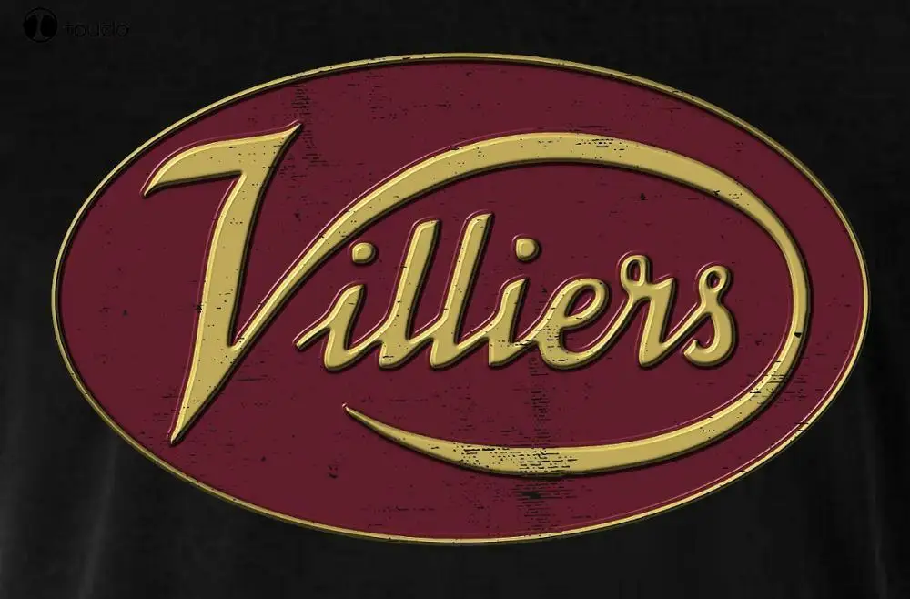 

Villiers, мотоциклетная компания, винтажный стиль, черная футболка