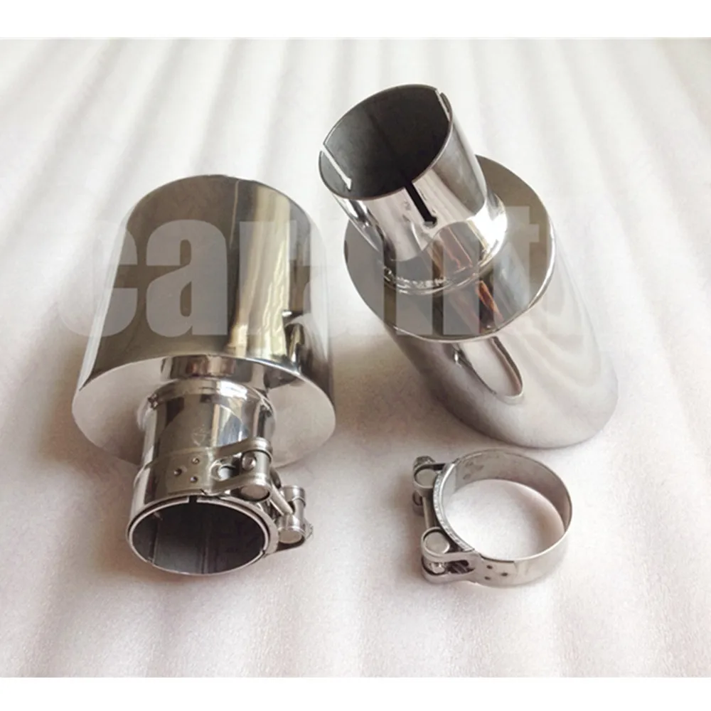 Free Shipping Newest Style Oval Slanted Stainless Steel Universal Exhaust System End Pipe+Car Exhaust Tip 1 Piece