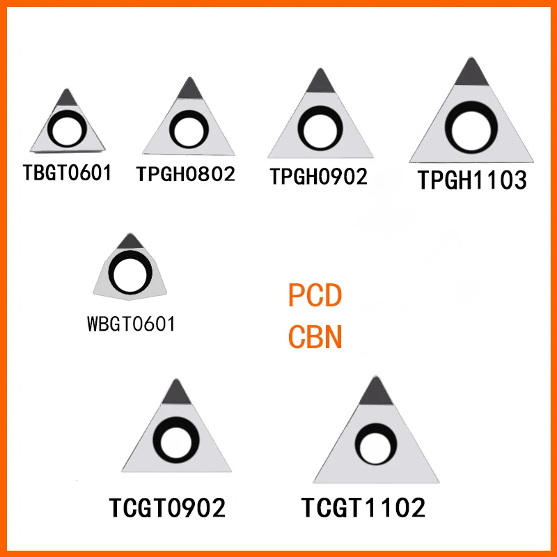 2pcs TBGT060104 TPGH080202 TPGH090204 TPGH090208 TPGH110304 PCD CBN lathe turning tool crystal diamond tool
