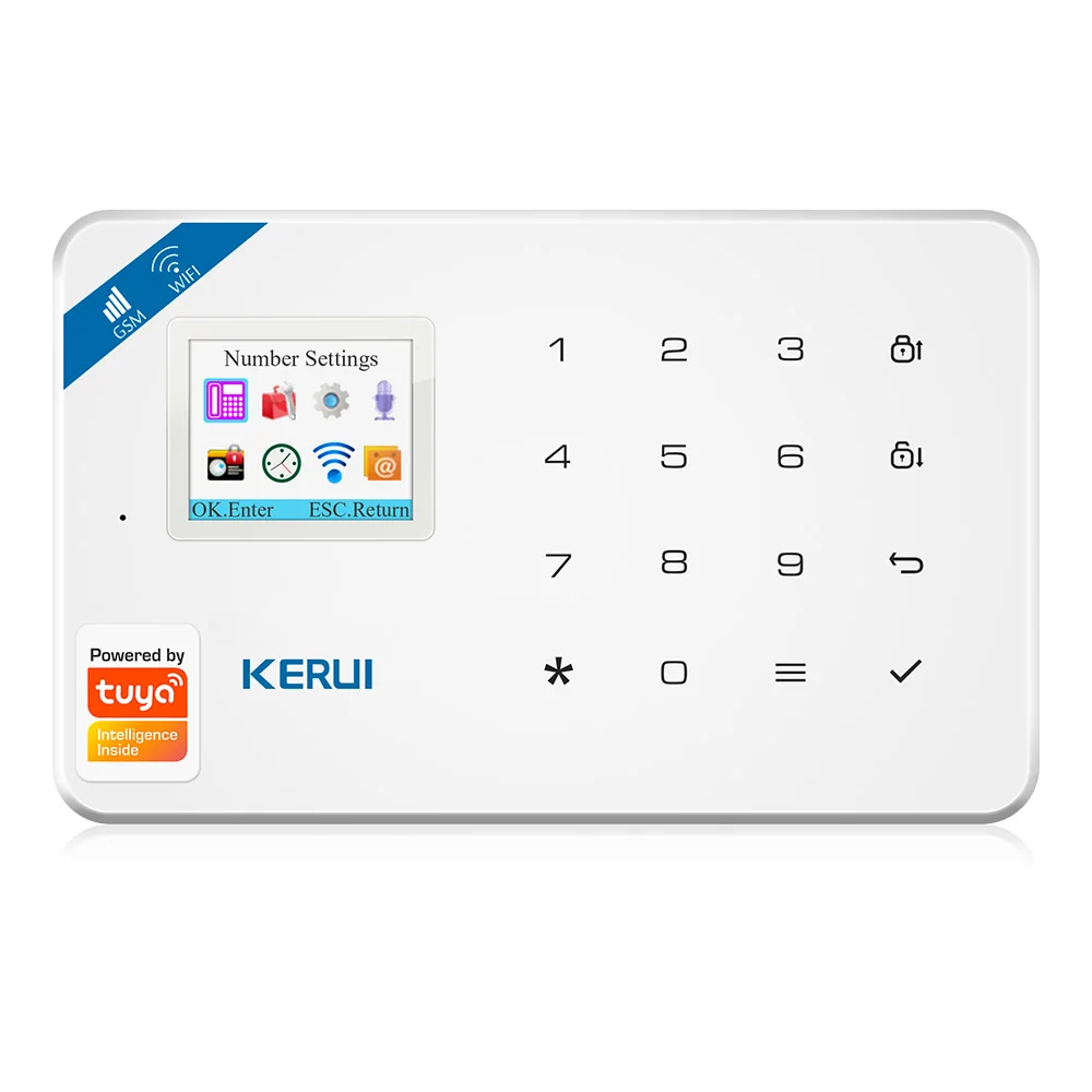 KERUI  W181 GSM WIFI Home Security Alarm SystemConnection Mobile APP Receiving Color Screen Wireless Security Burglar Alarm Kit