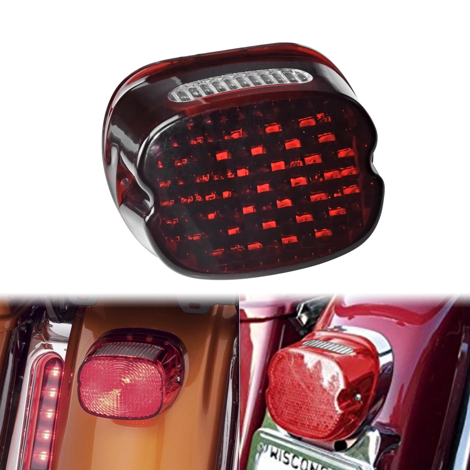 LED Brake Tail Light For Harley Sportster Dyna Fat Boy FLSTF Night Train FXSTB Softail FL Touring Road King Street Electra Glide