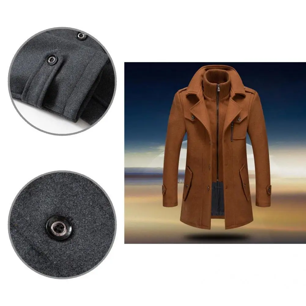 Casaco de lã longo masculino casaco de inverno quente mistura de lã homens oversized grosso overcoat casacos masculinos com colete ajustável