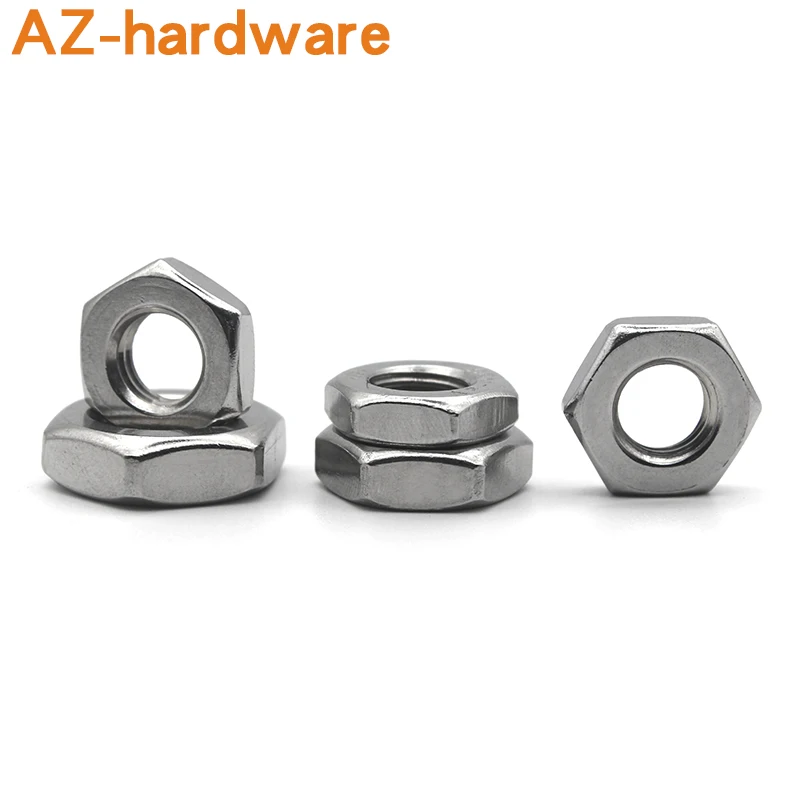 M3 M4 M5 M6 M8 M10 M12 M14  Hexagon Thin Nut Kit 288PCS 304 Stainless Steel Metric DIN439 Hexagon Thin Nut Combination Set