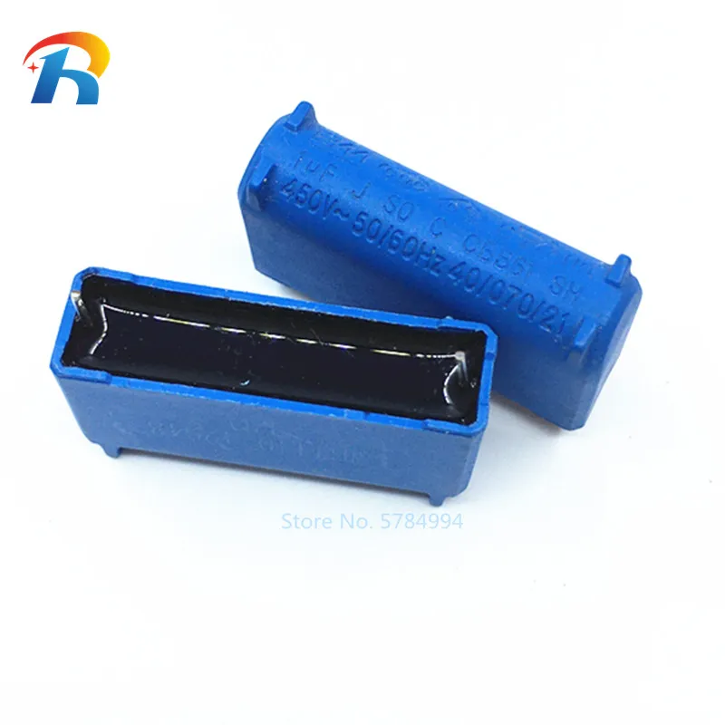 Free shipping 10pcs/lot 100% new blue component CBB61 1.0uF 450VAC Air conditioning fan capacitor start component 50/60Hz